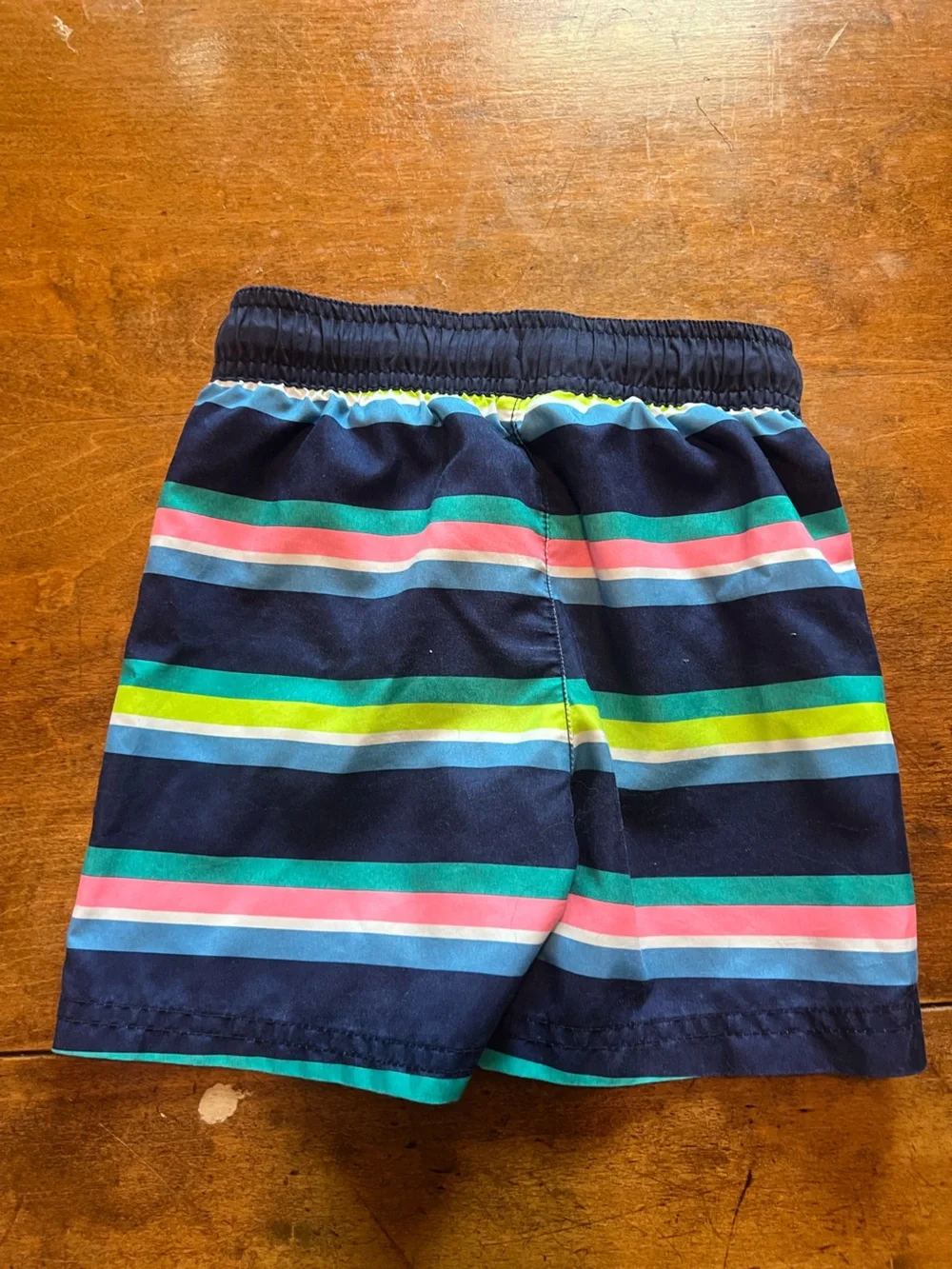 Cat & Jack Striped Swim Trunks Boys 3T Navy Blue Pink Green
